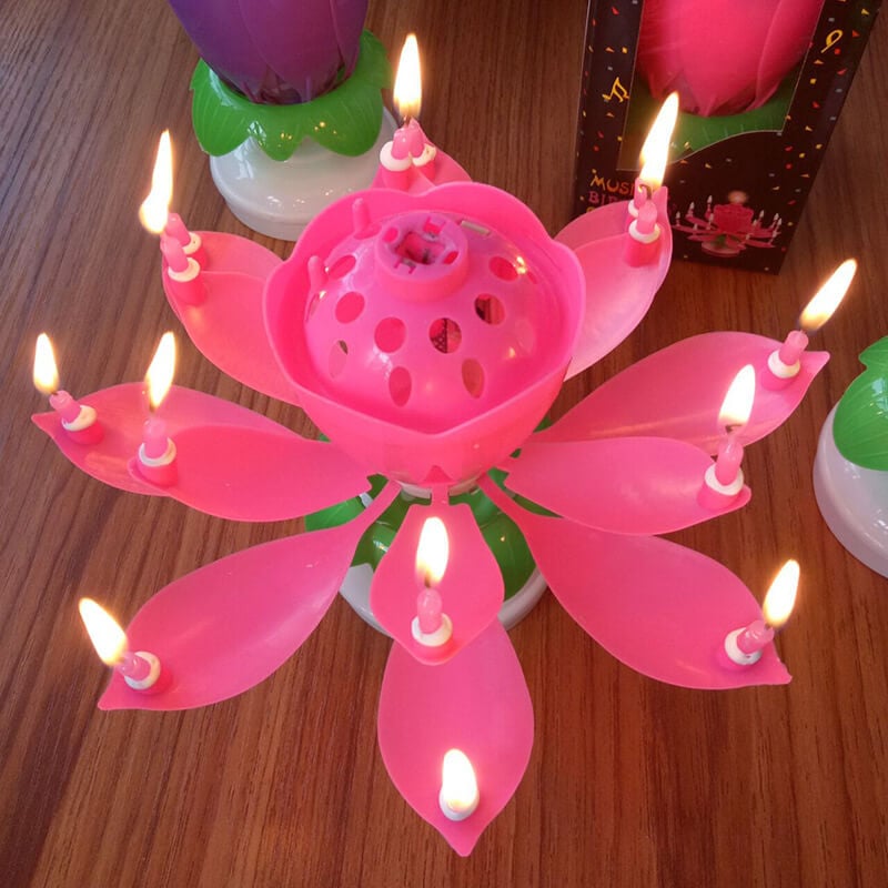 Colorful Blooming Birthday Candle