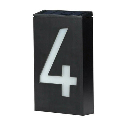 Solar Powered House Number Sign - Eco Friendly Modern