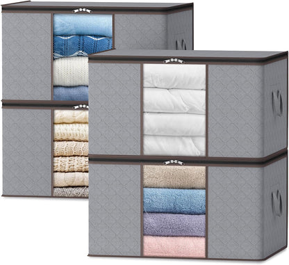 Collapsible Plastic Storage Bins with Lids and Window