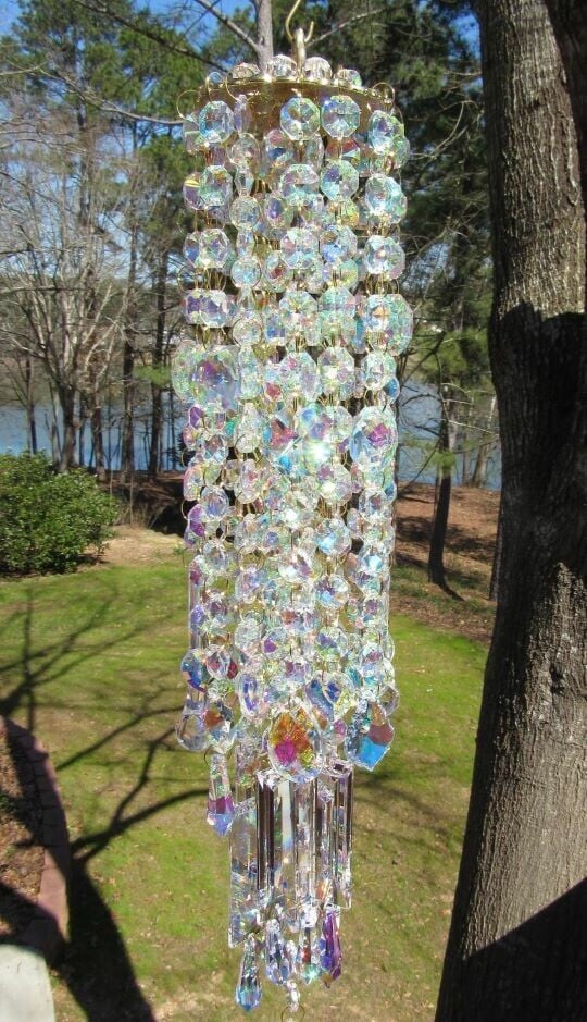 Variant image for Crystal Wind Chime for Garden – Elegant Multicolor Design with Soothing Melodies and Durable Outdoor Use-1