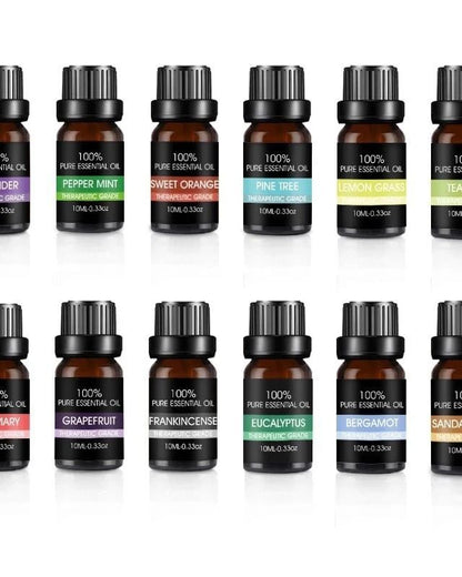 Natural Aromatherapy Essential Oil Starter Kit Set