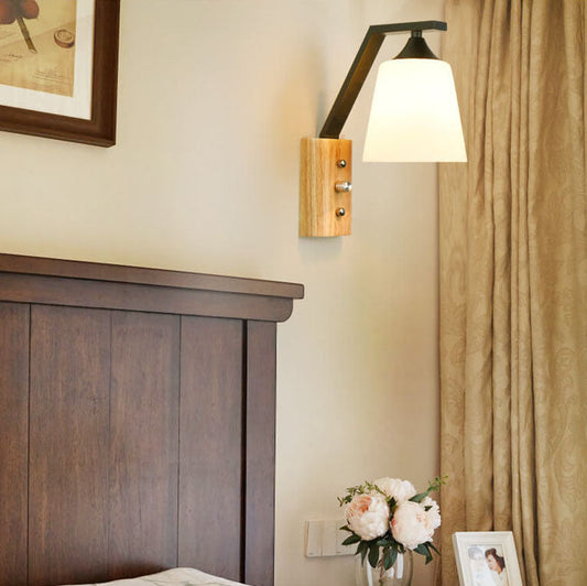 Rustic Wood Wall Lamp - Fesara
