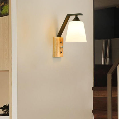 Rustic Wood Wall Lamp