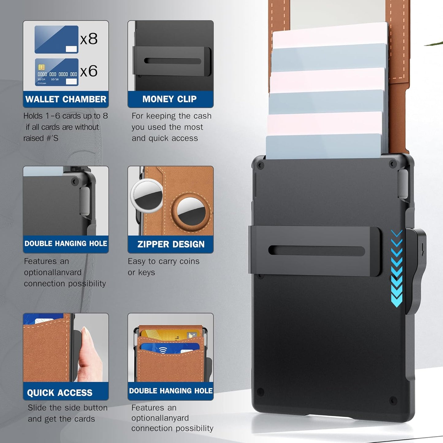 Men's Slim Leather RFID Wallet with Card Holder
