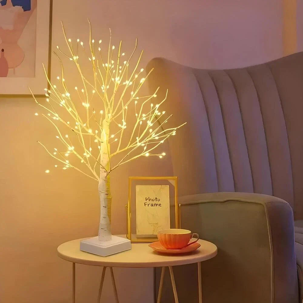 Scandinavian White Wooden Table Lamp