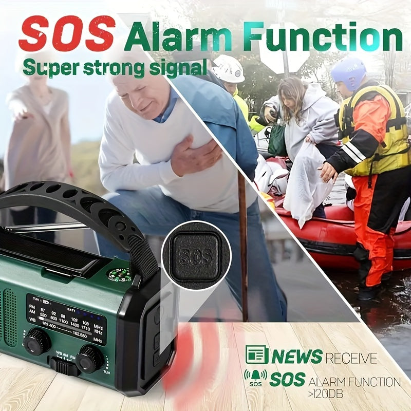 Portable Solar Powered Emergency Radio with Power Bank