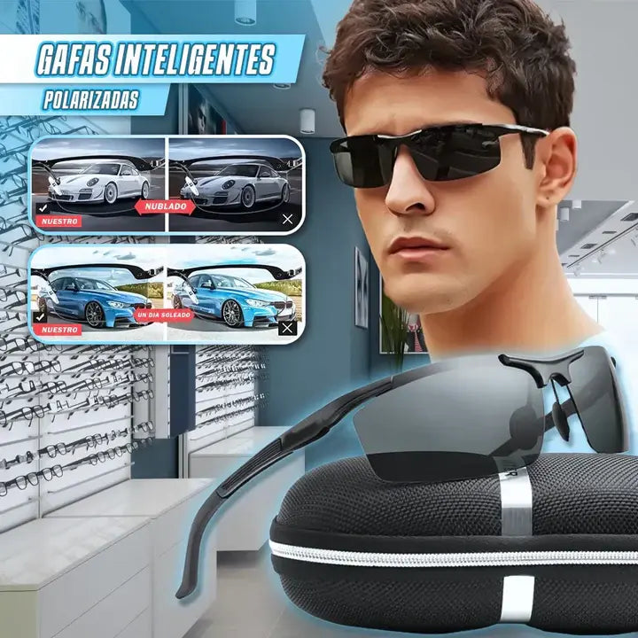 Stylish Auto Tint Smart Glasses Blue Light Blocking - Fesara