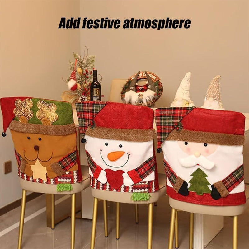 Festive Holiday Santa Chair Covers