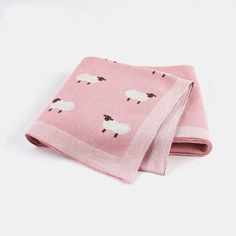 Cozy Baby Blanket with Sheep Design - Plush Stroller Blanket