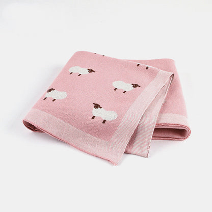 Cozy Baby Blanket with Sheep Design - Plush Stroller Blanket