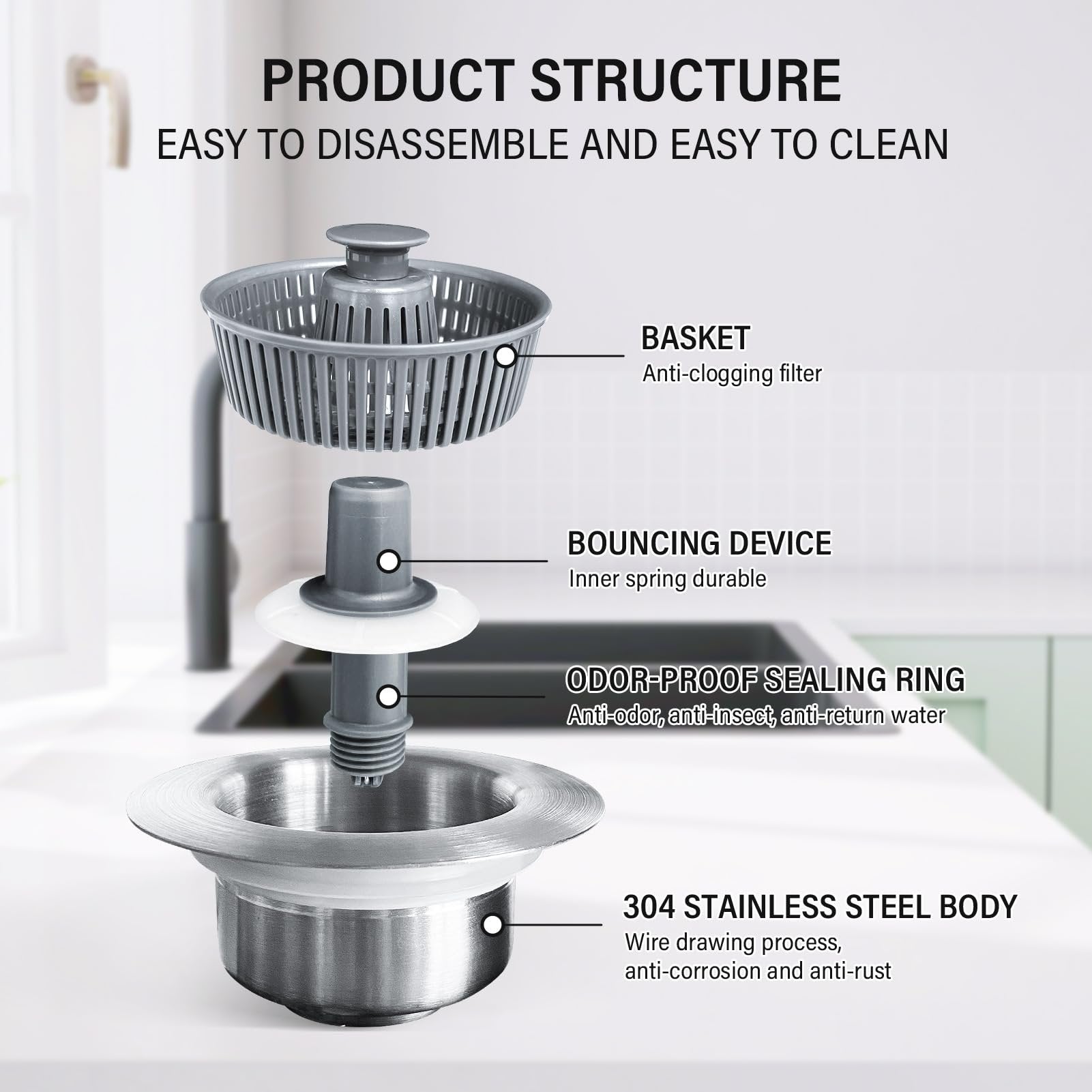 Premium Sink Drain Filter Strainer - Fesara