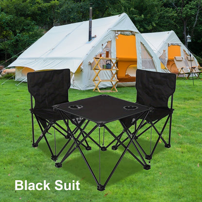 Compact Outdoor Patio Set with 2 Chairs and Table