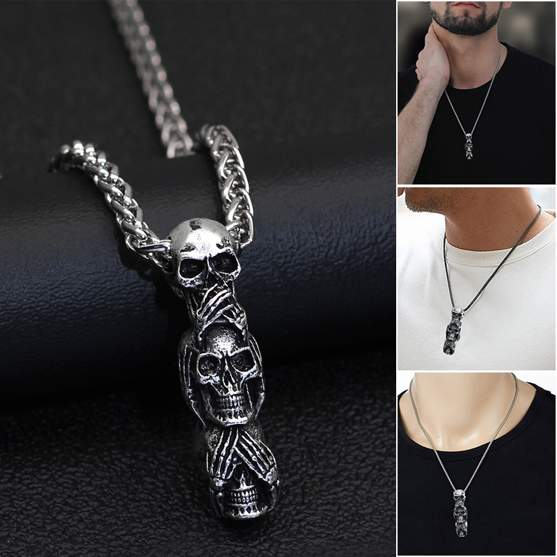 Trendy Sugar Skull Pendant Necklace