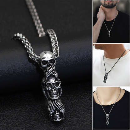 Trendy Sugar Skull Pendant Necklace