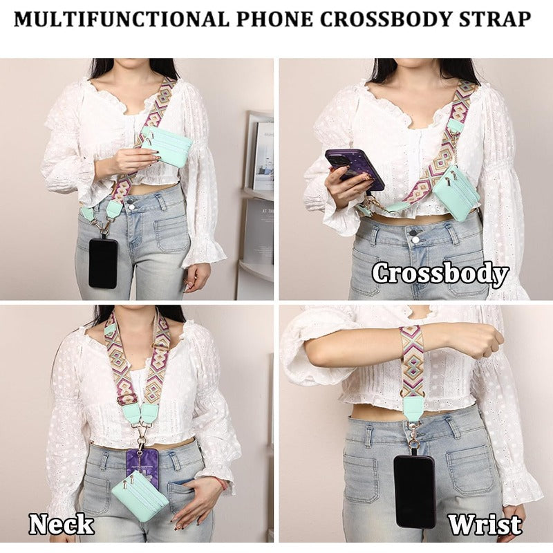 Fesara | Fashion Crossbody Phone Necklace with Removable Card Holder
