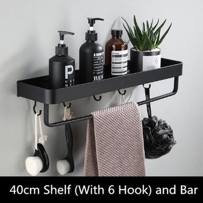 Modern Black Metal Wall Storage Shelf