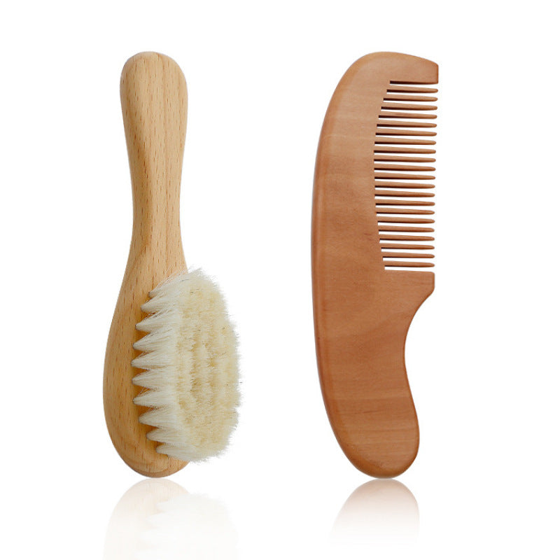 Gentle Baby Hair Brush Set with Wooden Comb