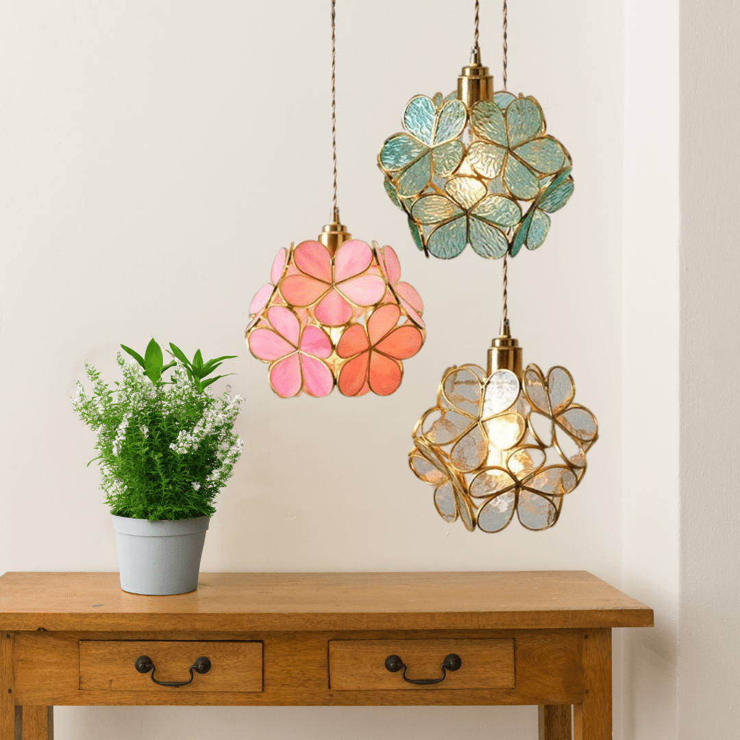 Stylish Floral Glass Hanging Light Fixture