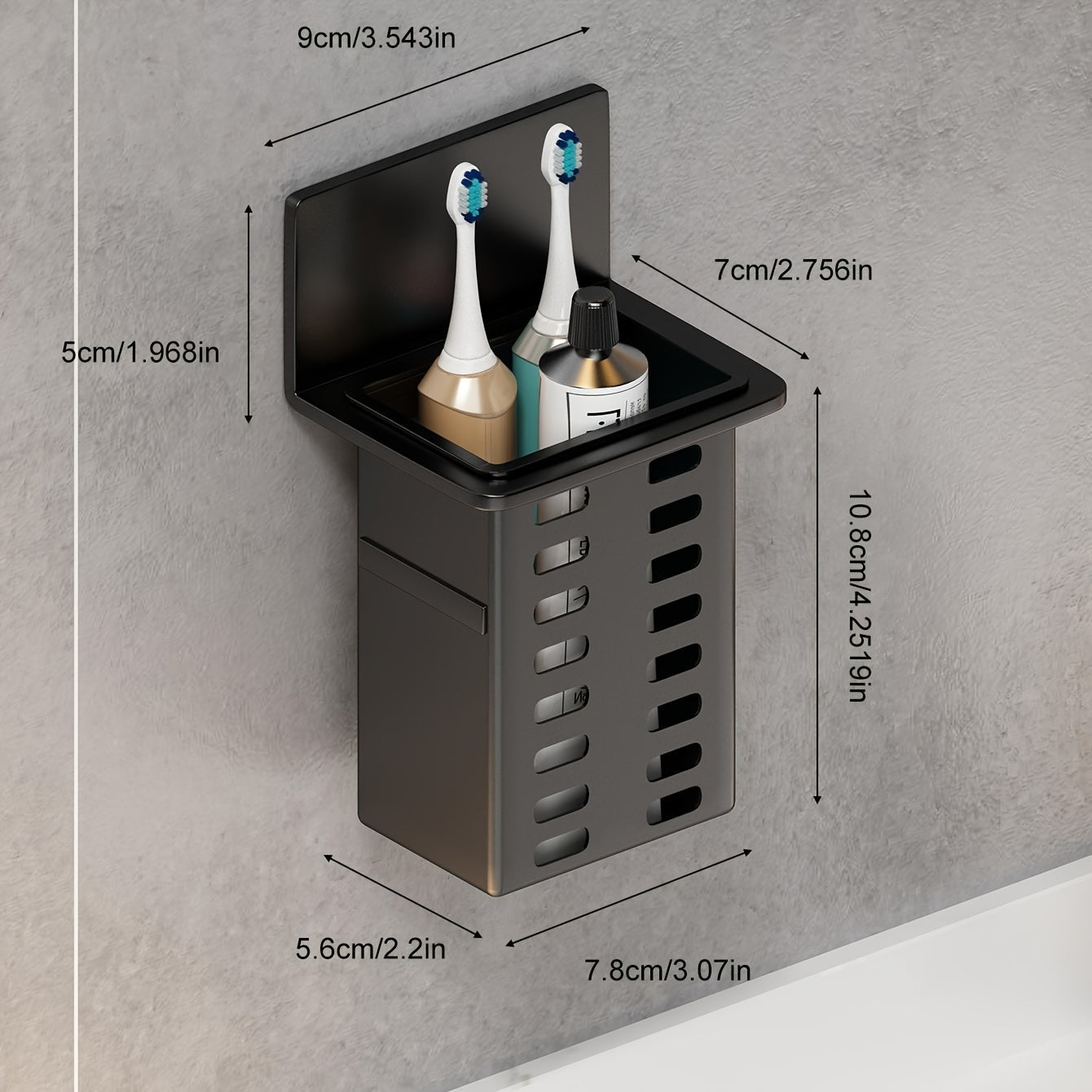Sleek Wireless Cosmetic Wall Holder