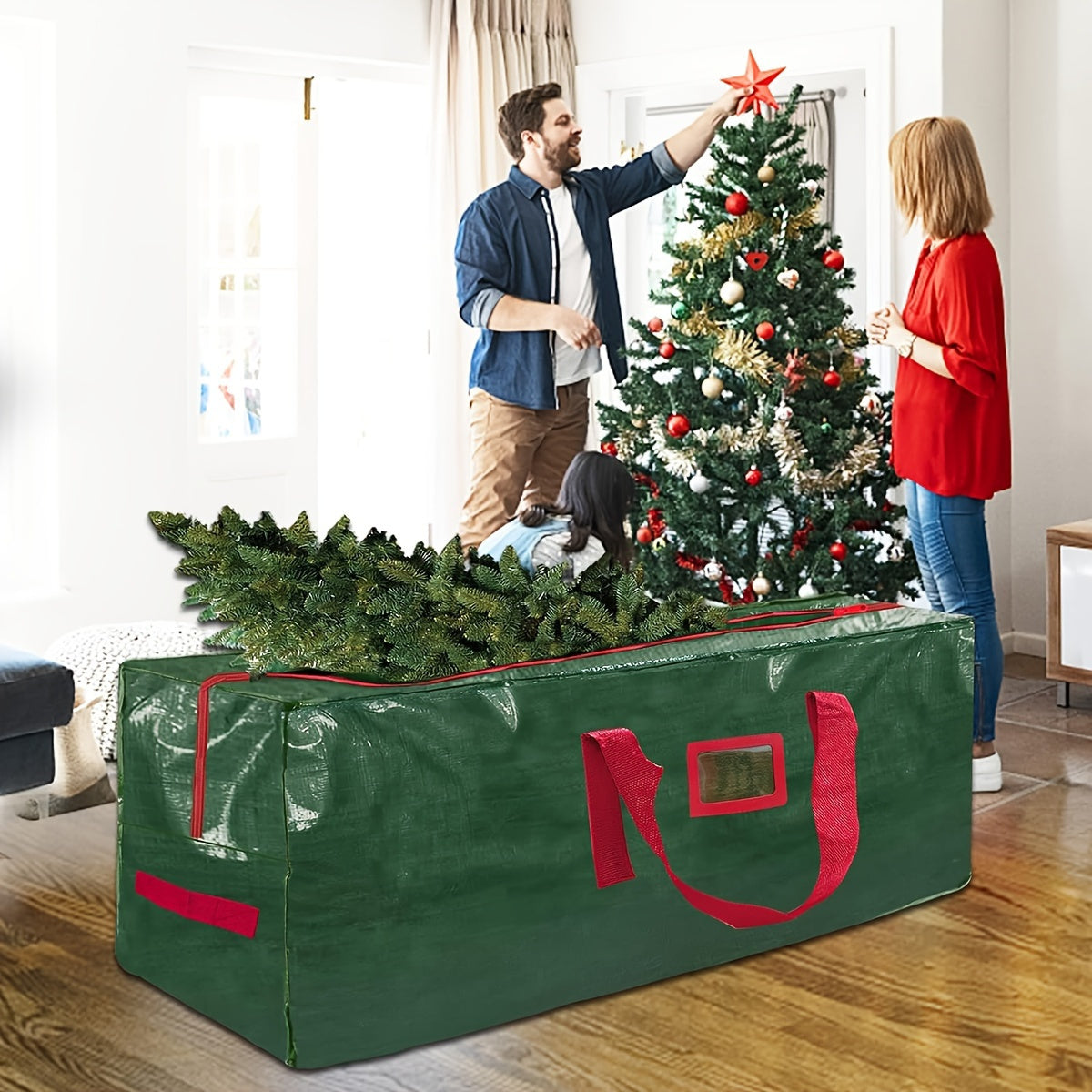 Big Holiday Tree Storage Bag Waterproof Polyester Container