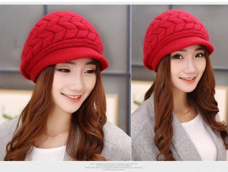 Warm Rabbit Knit Winter Beanie Hats
