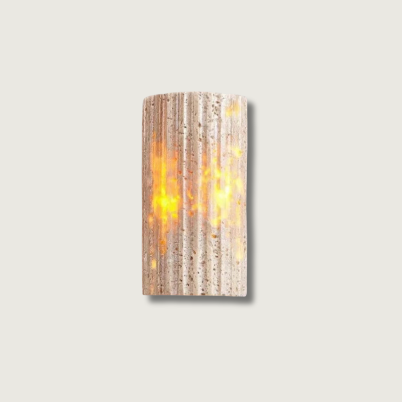 TravertineLuxe – Luxury Stone Wall Light for Modern Homes - Fesara