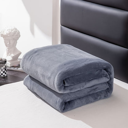 Soft Gray Plush Throw Blanket