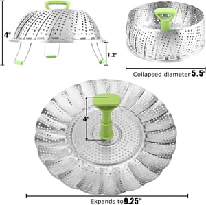 Compact Folding Metal Steamer Basket
