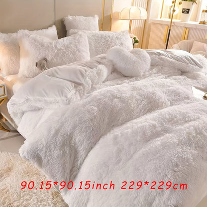 Soft Plush Velvet Duvet Cover Set for Cozy Bedding