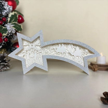 Warm Wooden LED Xmas Star Lamp