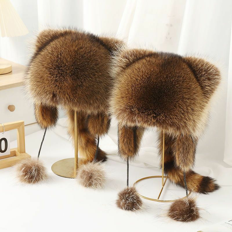 Adorable Faux Fur Raccoon Family Hat