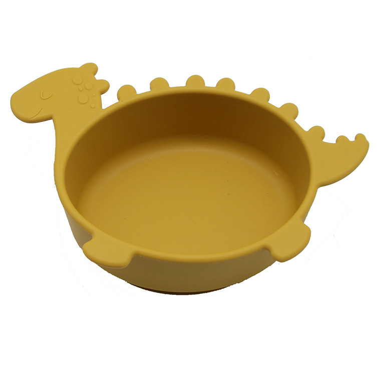 Soft Silicone Baby Bowl with Dinosaur Design