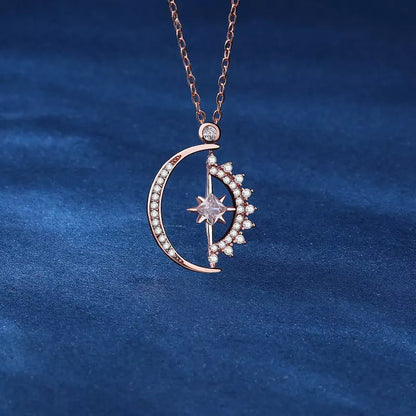Celestial Moon Star Pendant Necklace