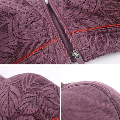 Simple Lace Bralette with Zip Front Closure