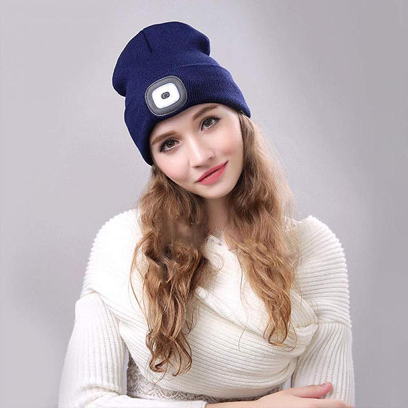 Warm LED Beanie Hat with Detachable Light