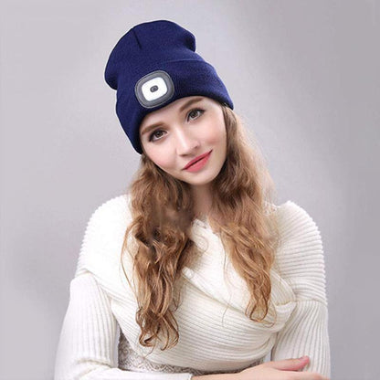 Warm LED Beanie Hat with Detachable Light