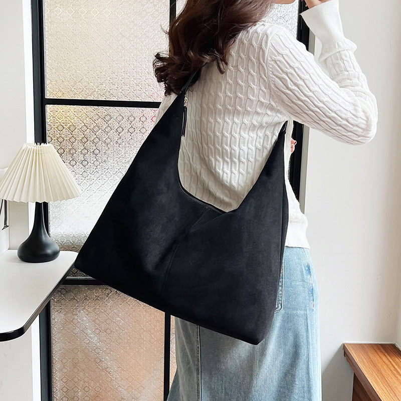Luxurious Suede Crossbody Bag with Extra Storage