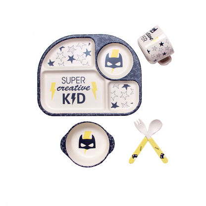 Cute Cloud Baby Dinner Set - Plate, Bowl, Cup & Utensils