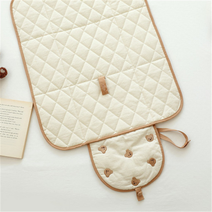 Portable Folding Baby Changing Pad with Cute Bear Design