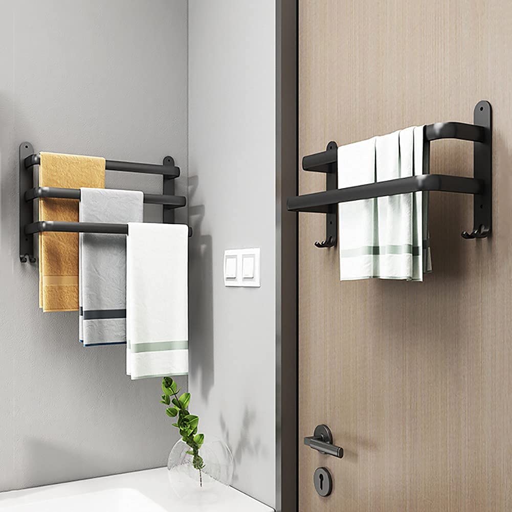 Sleek Wall Mount Bathroom Shelf with Towel Bar