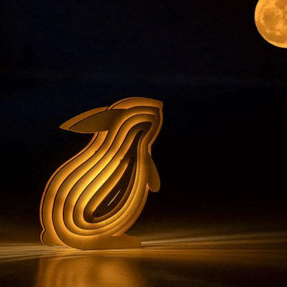 Handcrafted Woodland Animal Table Lamp