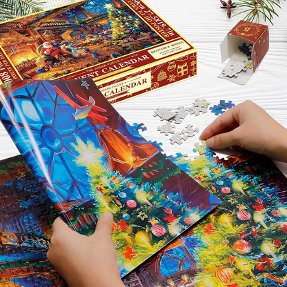Festive Holiday Countdown Puzzle Calendar - 1008 Piece Jigsaw