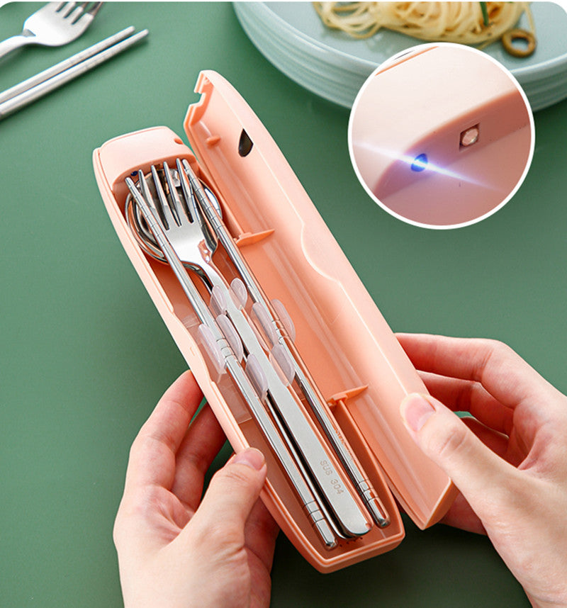 Travel Cutlery Set With UV Sanitizer