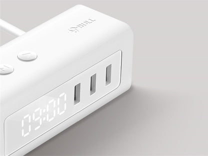 Compact Bedside USB Charging Station with Alarm Clock