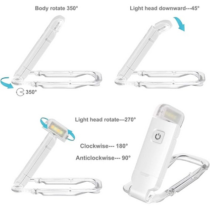 Portable LED Reading Lamp, Rechargeable Clip Light