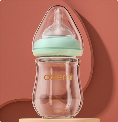 Gentle Baby Bottle with Silicone Nipple - Safe Anti Colic