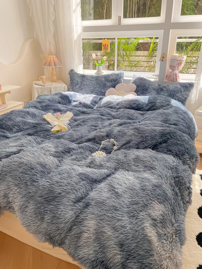 Pastel Color Plush Duvet Cover
