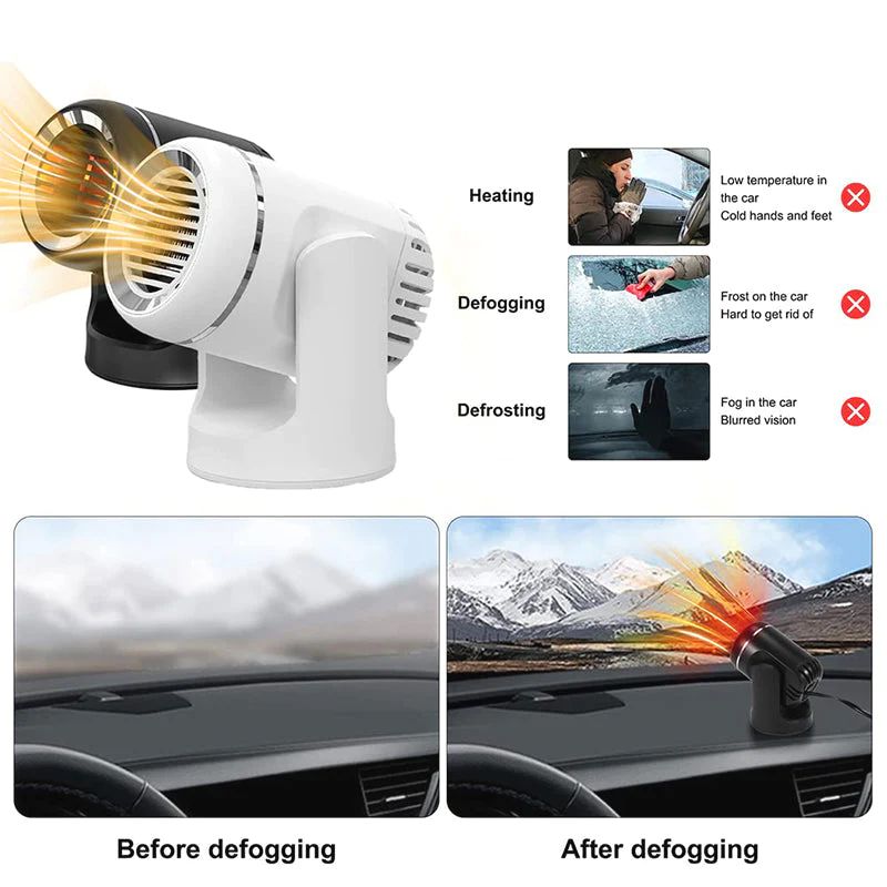 Compact 360° Rotating Car Warmer