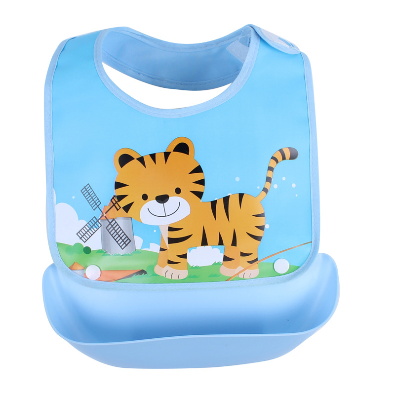 Soft Baby Bib with Crumb Tray - Easy Clean Waterproof Design