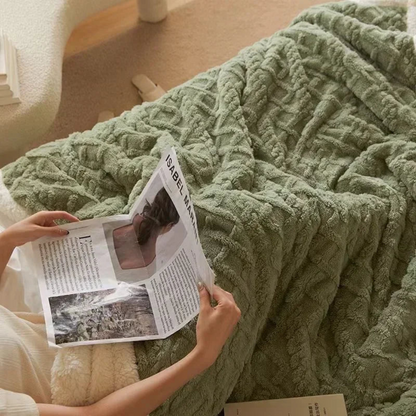 Plush Cozy Fleece Throw Blanket for Bed and Couch